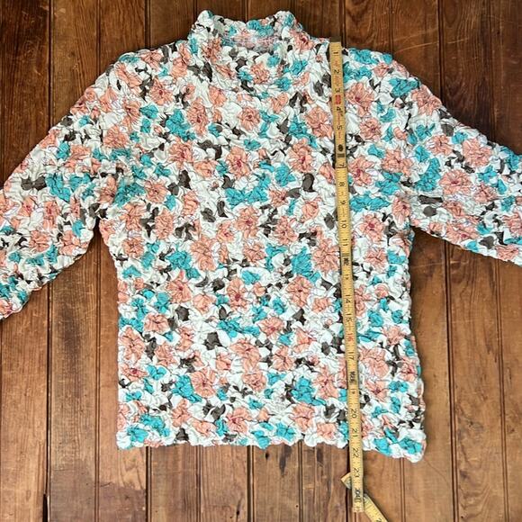 Women’s long sleeve high neck Anthropologie Dolan Floral stretch Blouse - Picture 2 of 6
